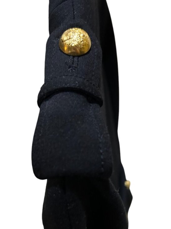 🎄NWT Vince Camuto VINTAGE Women Military Blazer Jacket Black Gold ButtonRARE XS - Picture 4 of 4